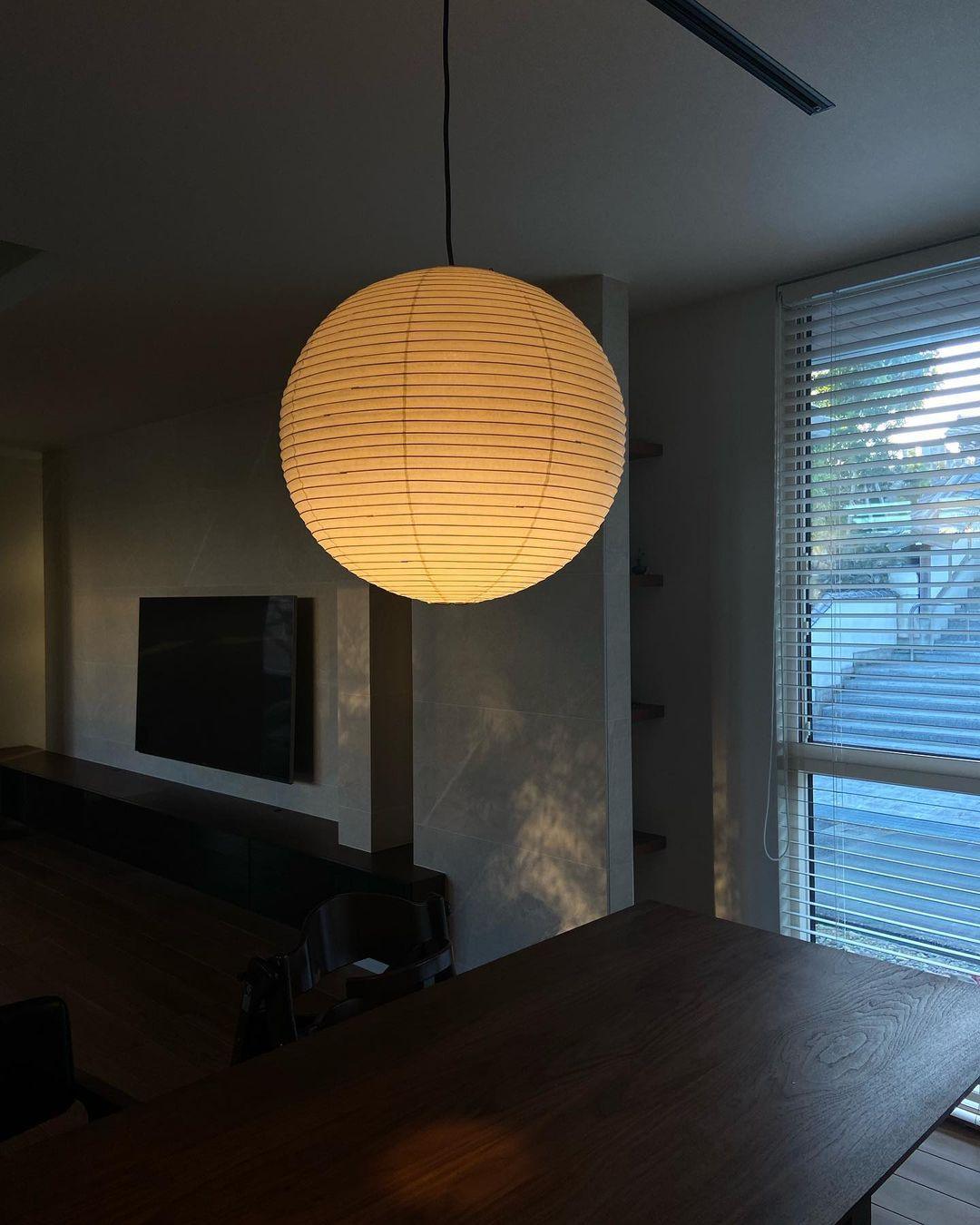 Contemporary Paper Ribbed Shade Pendant Light 1-Light