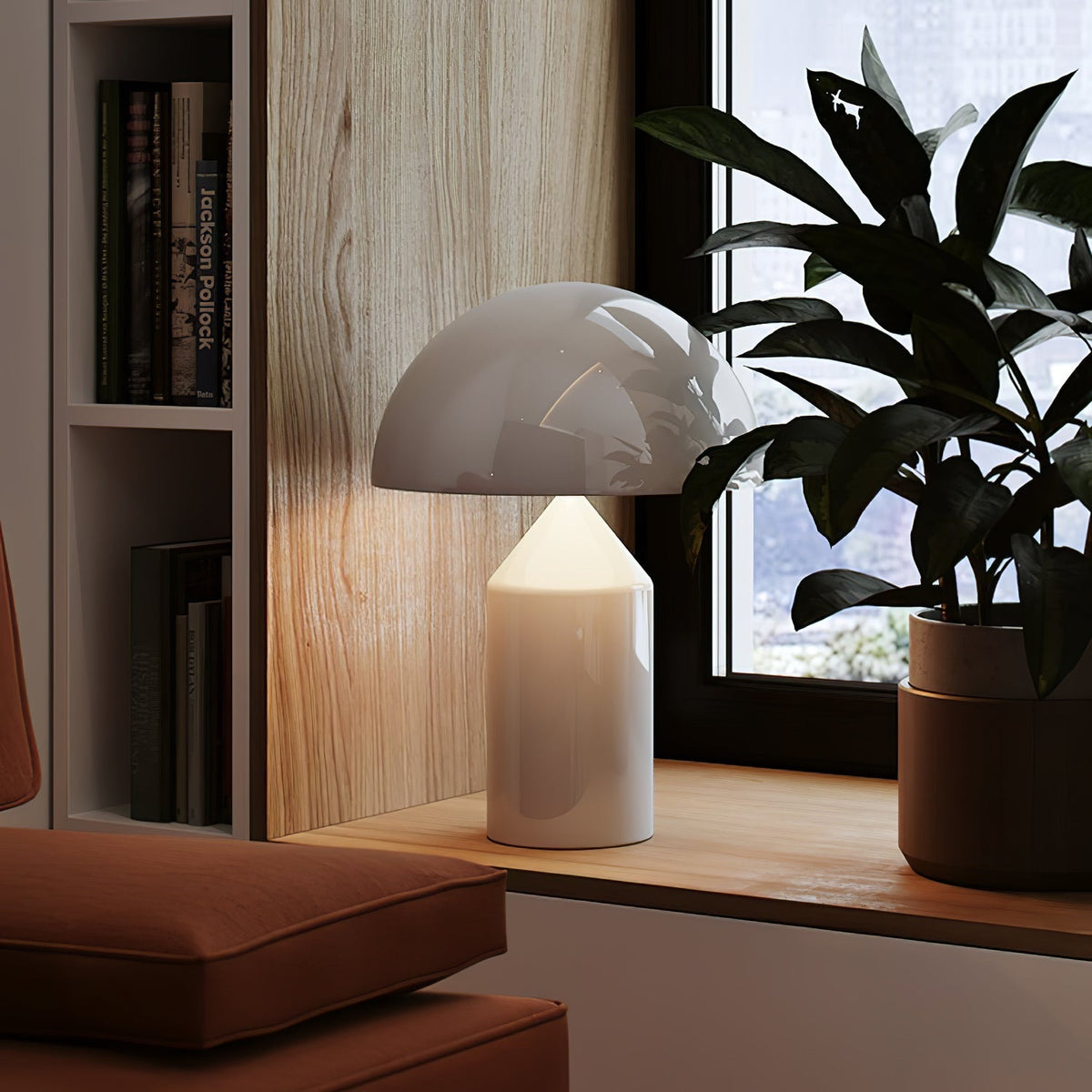 Contemporary Metal Sculptural Base Table Lamp 1-Light