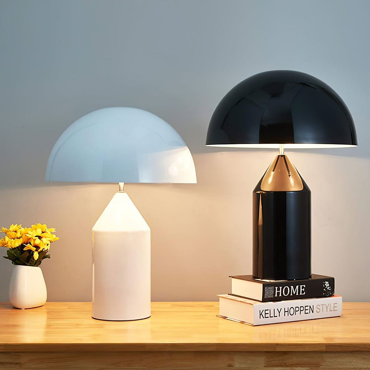 Contemporary Metal Sculptural Base Table Lamp 1-Light