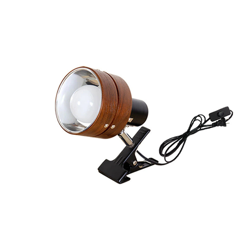 Japanese Solid Wood Round Clip Table Light | 1-Light