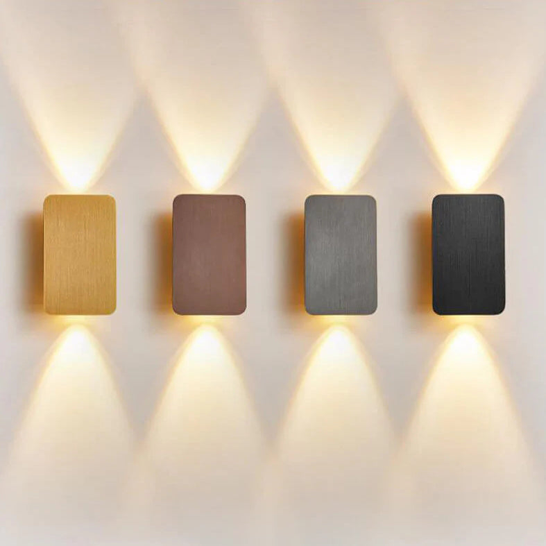 Scandinavian Minimalist Glass Rectangular LED Wall Sconce Light 2-light