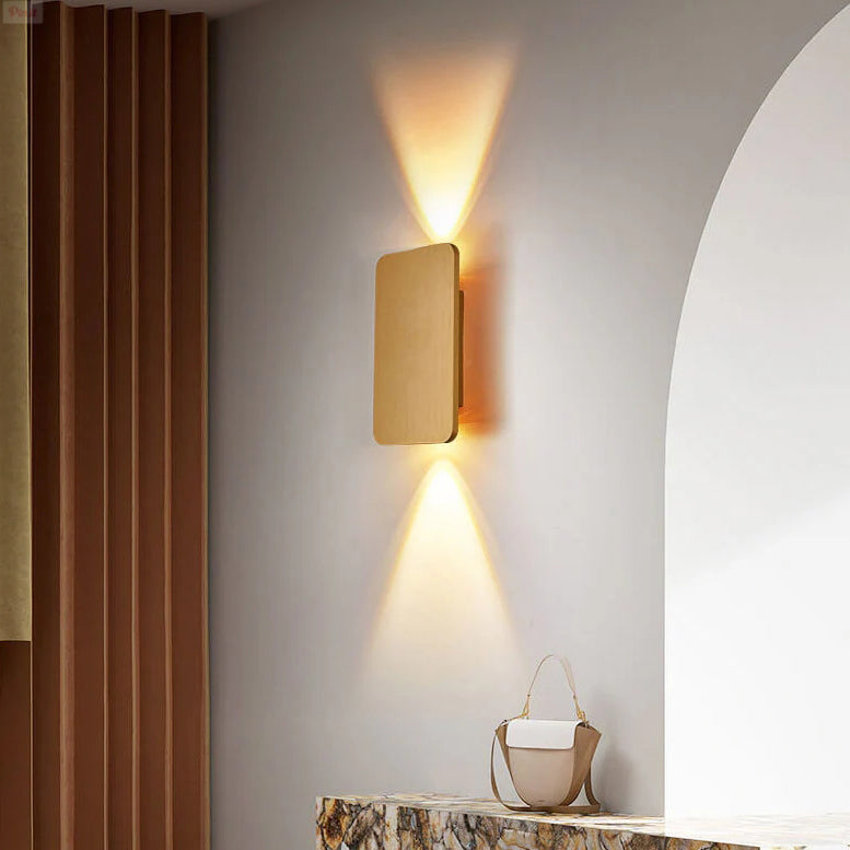 Scandinavian Minimalist Glass Rectangular LED Wall Sconce Light 2-light