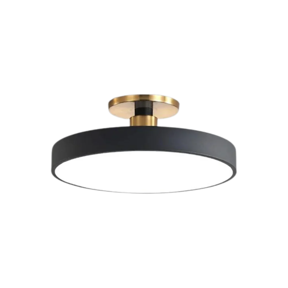 Contemporary Brass Round LED Ceiling Light 1-Light