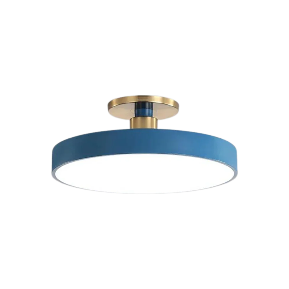 Contemporary Brass Round LED Ceiling Light 1-Light