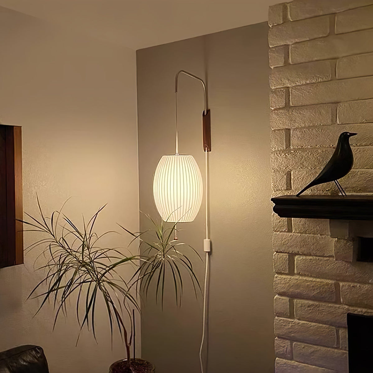 Contemporary Polymer Pull Chain Wall Light 1-Light