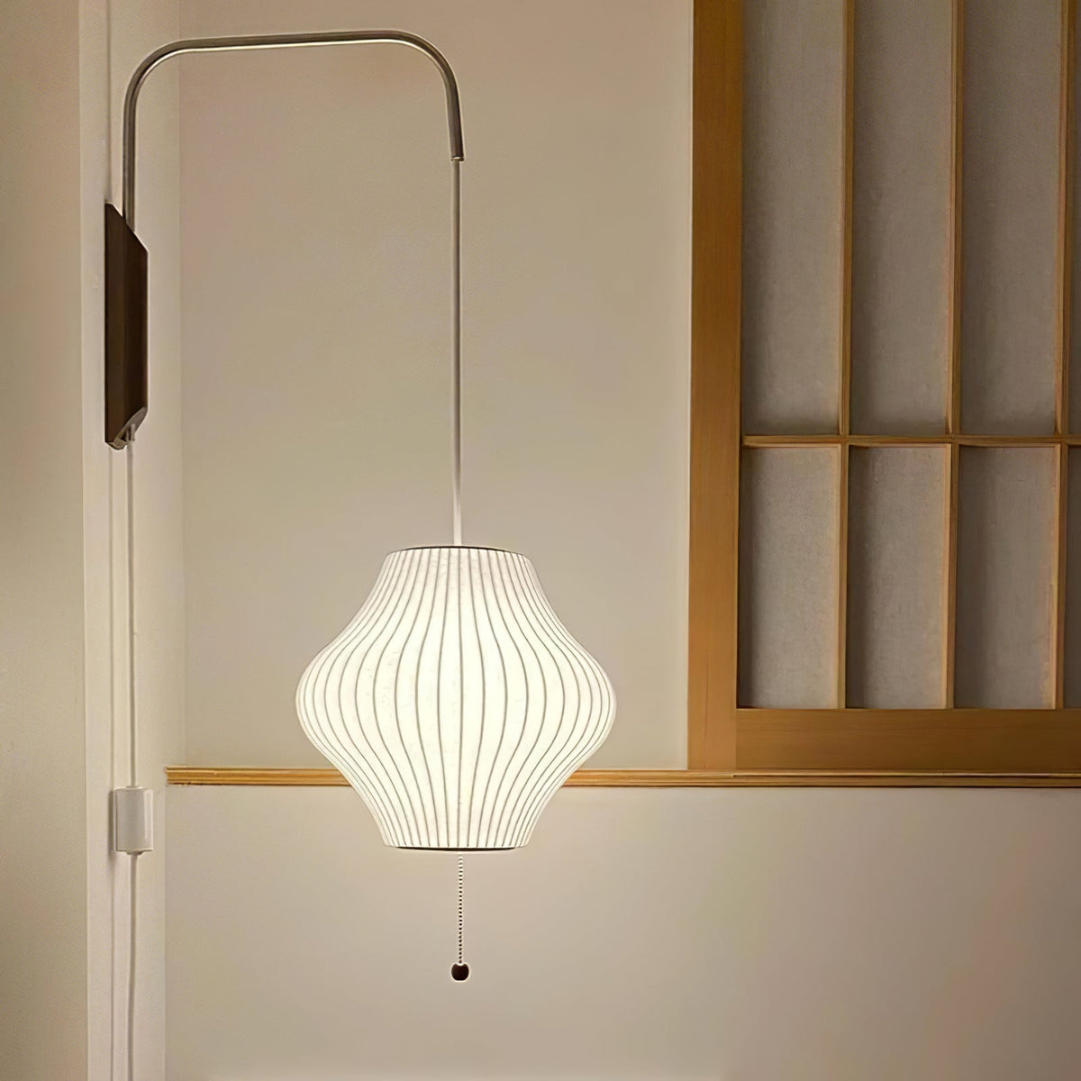 Contemporary Polymer Pull Chain Wall Light 1-Light