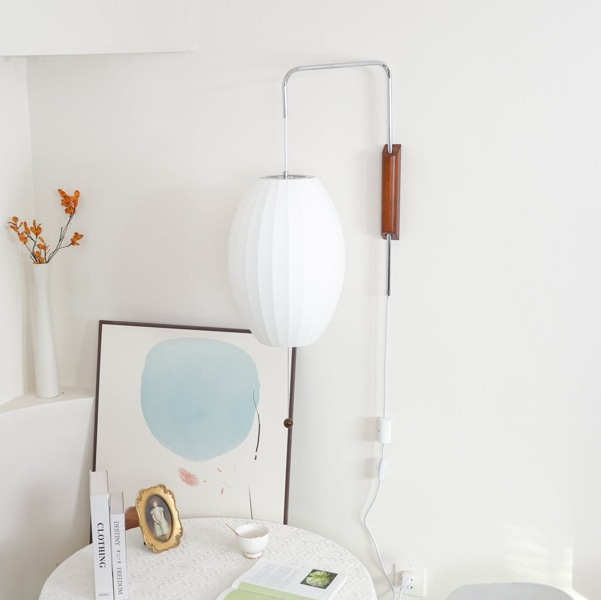 Contemporary Polymer Pull Chain Wall Light 1-Light