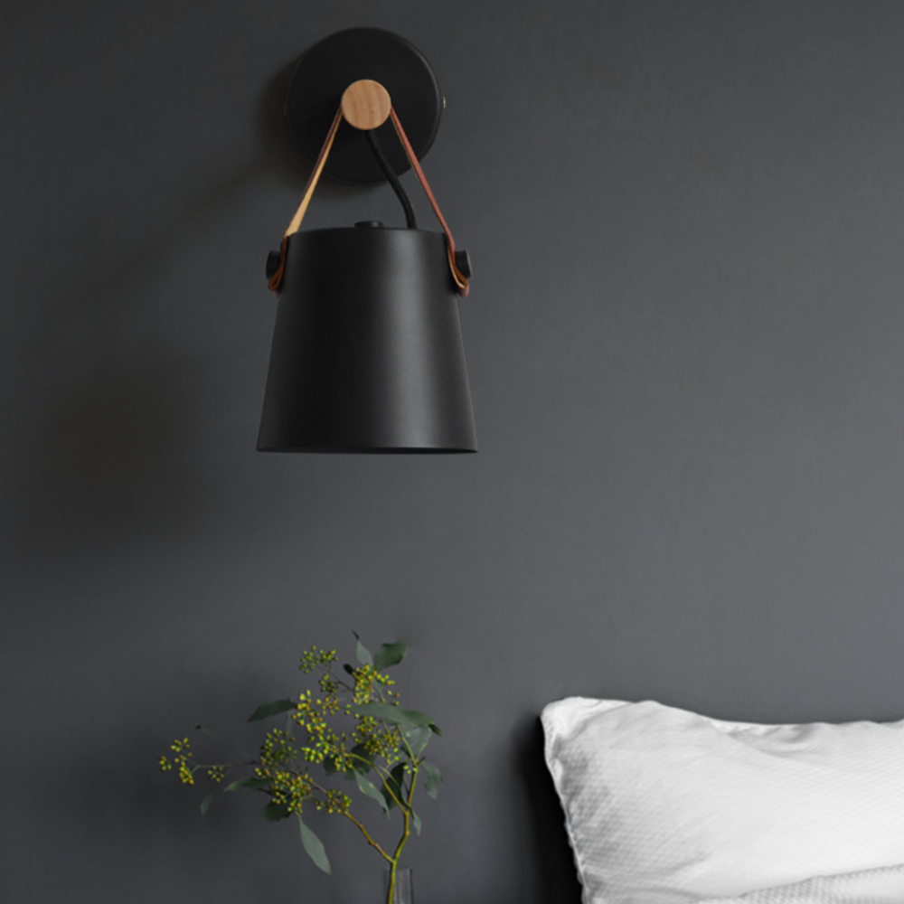 Contemporary Wood Strap Wall Light 1-Light
