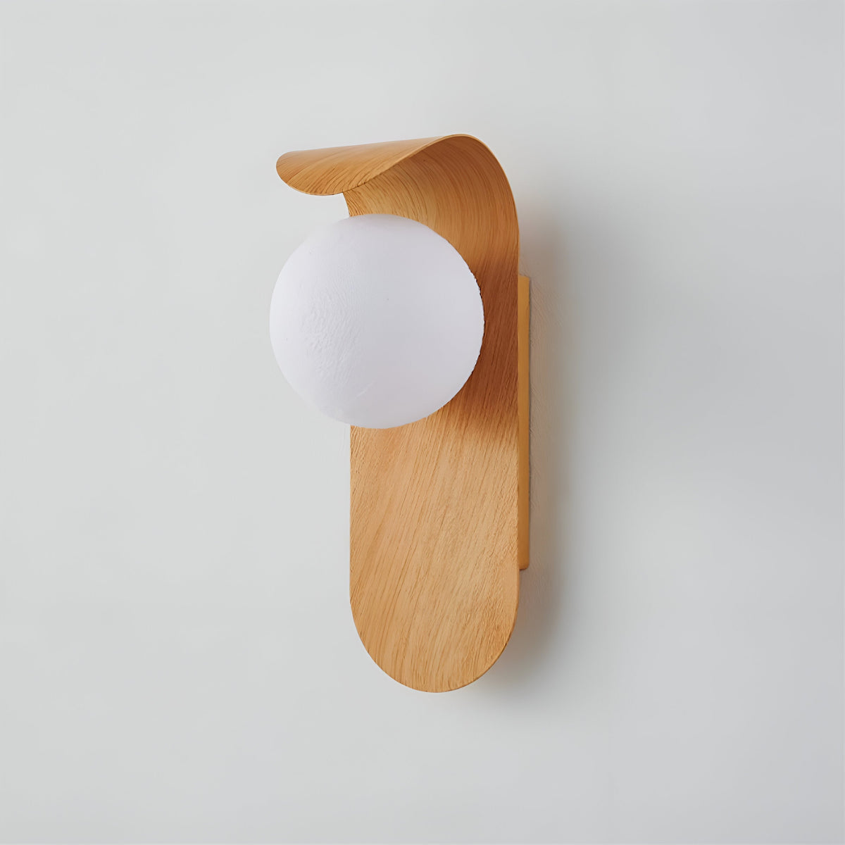 Scandinavian Wood Globe Wall Sconce LED 1-Light