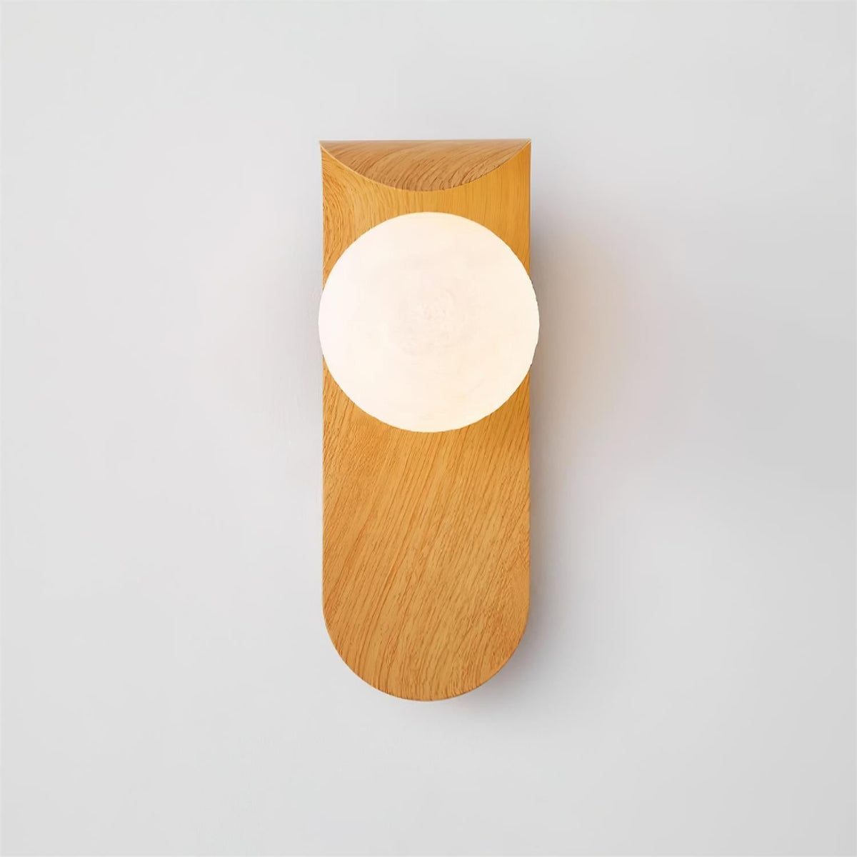 Contemporary Wood Opal Globe Wall Light 1-Light