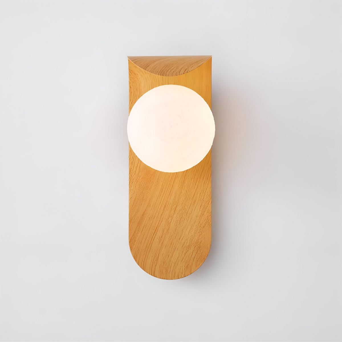 Scandinavian Wood Globe Wall Sconce LED 1-Light