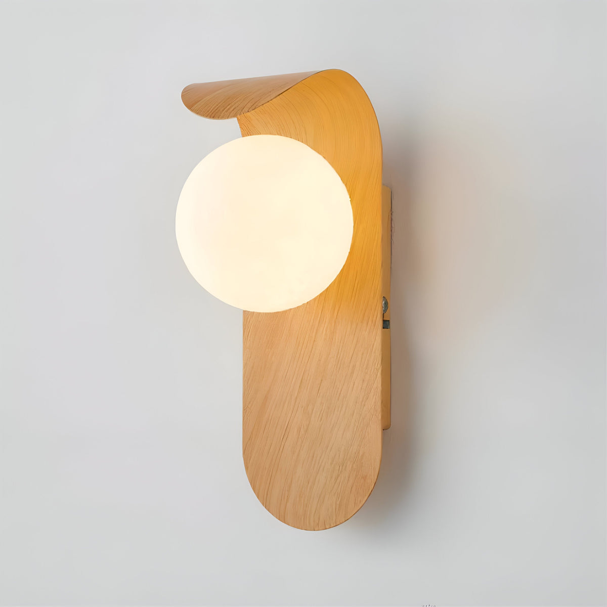 Scandinavian Wood Globe Wall Sconce LED 1-Light