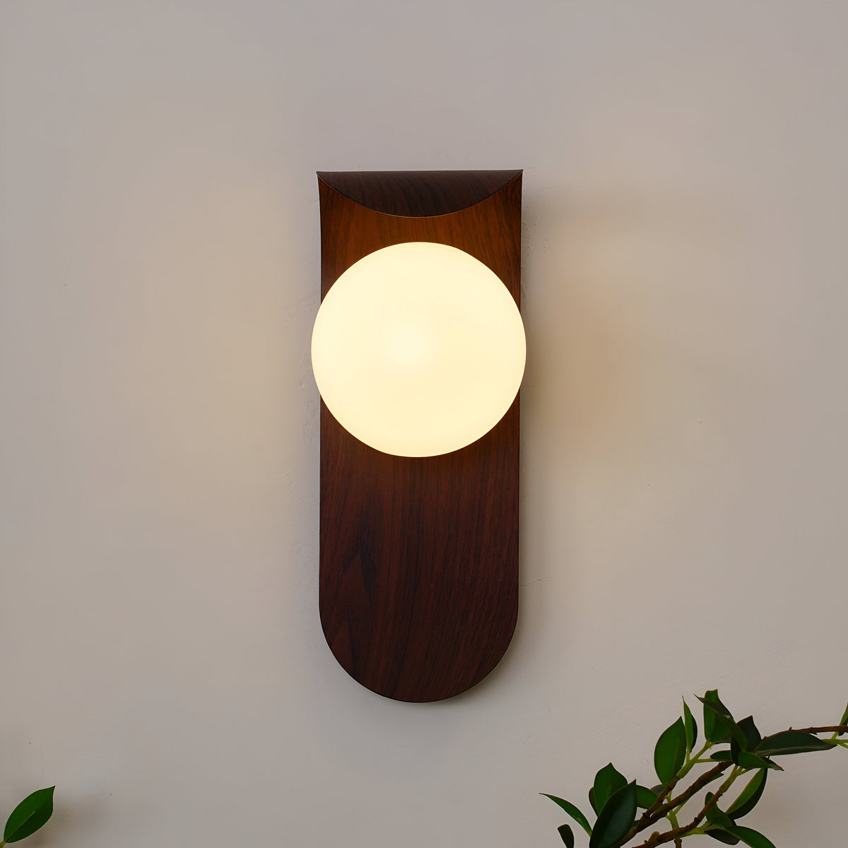 Scandinavian Wood Globe Wall Sconce LED 1-Light