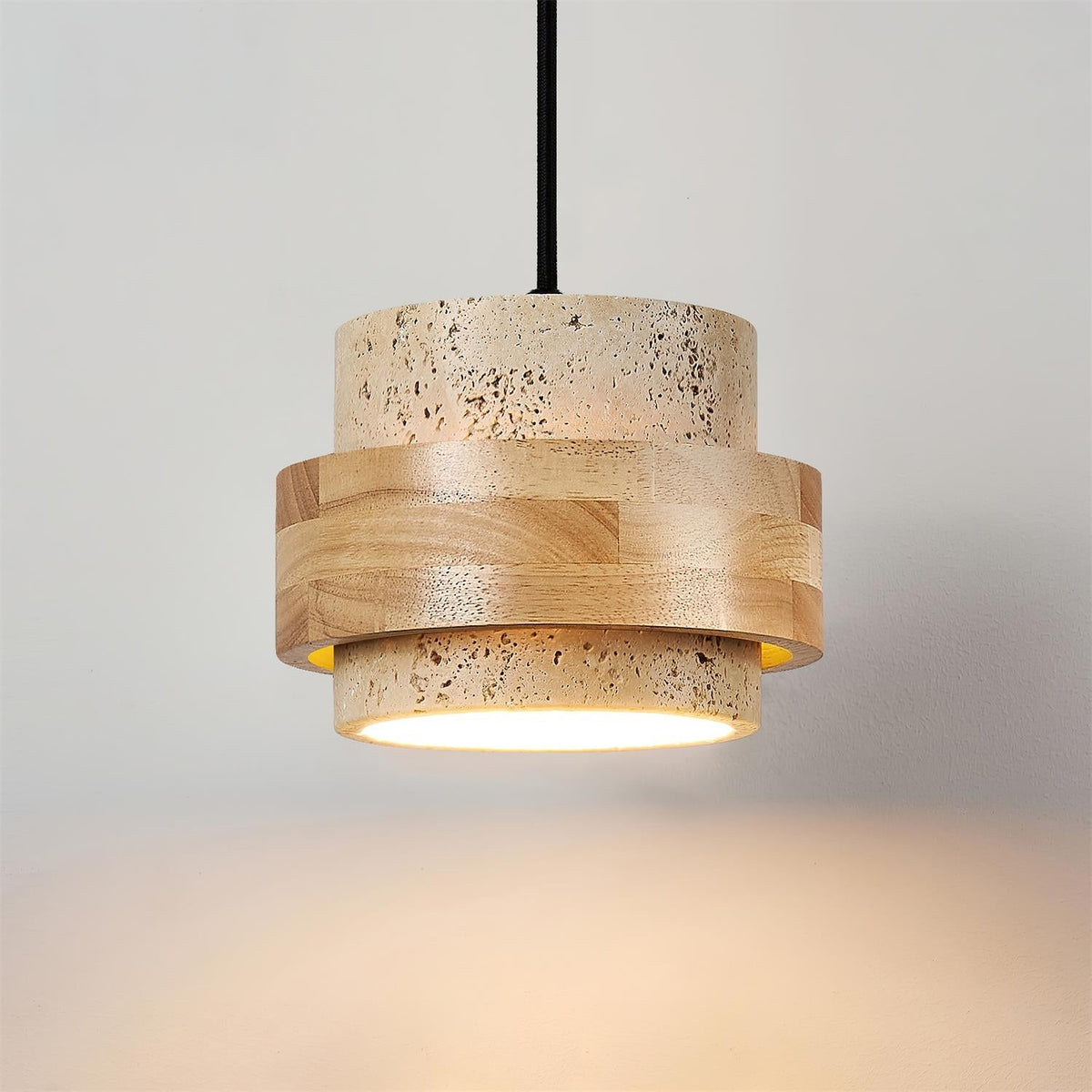 Contemporary Travertine Downlight Pendant Light