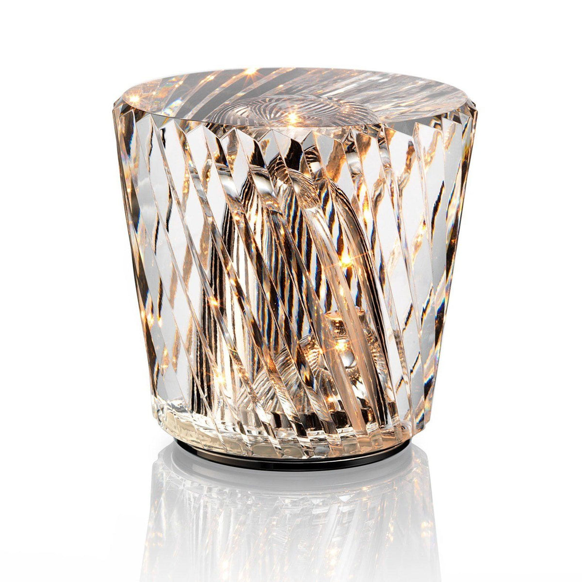 Contemporary Crystal Faceted Prism Table Lamp 1-Light