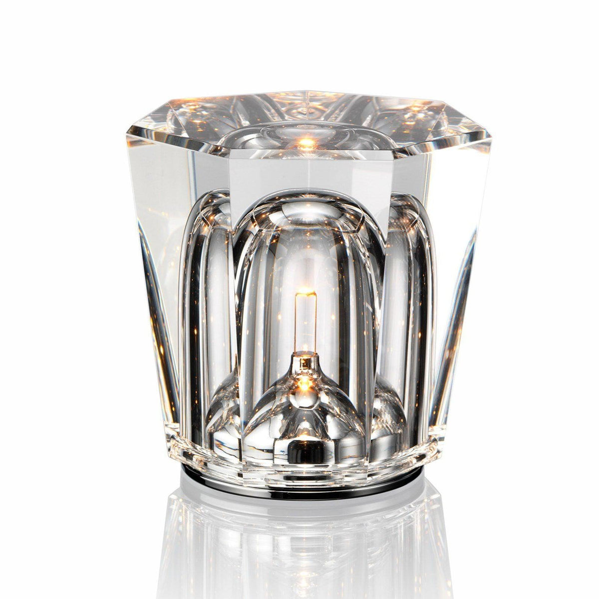 Contemporary Crystal Faceted Prism Table Lamp 1-Light