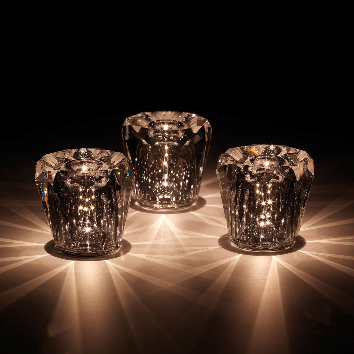 Contemporary Crystal Faceted Prism Table Lamp 1-Light