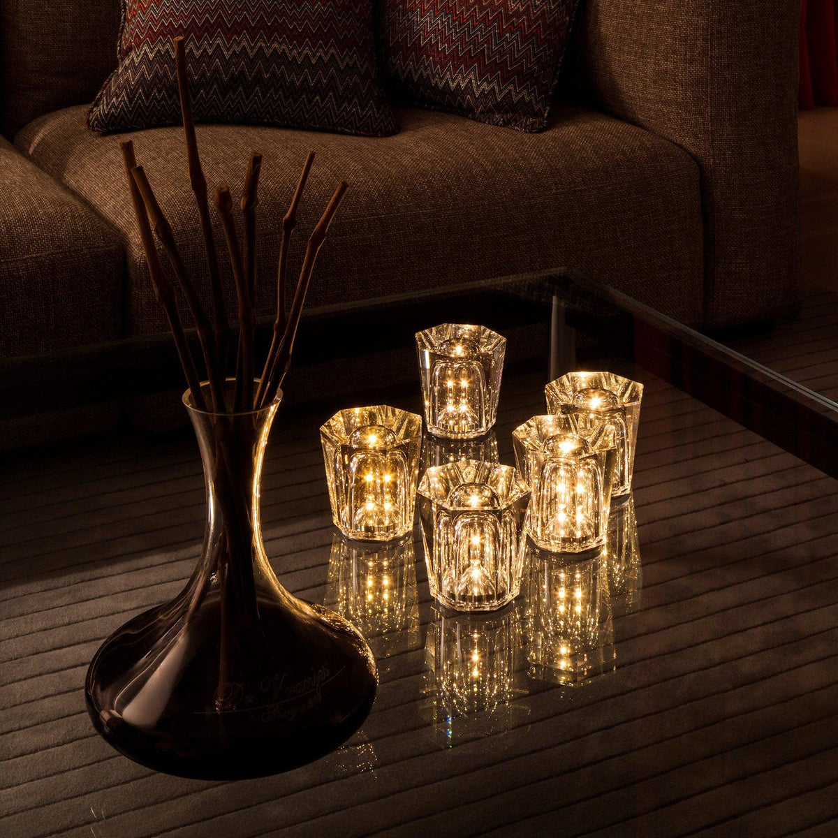 Contemporary Crystal Faceted Prism Table Lamp 1-Light