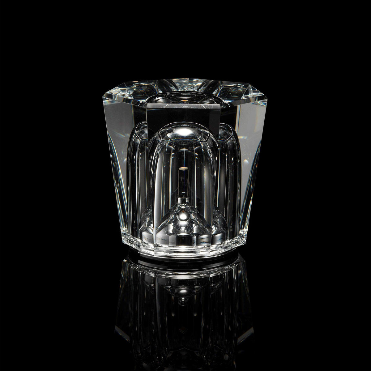 Contemporary Crystal Faceted Prism Table Lamp 1-Light