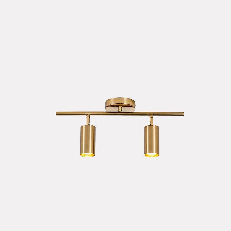 Contemporary Brass Double Cylinder Adjustable Wall Spotlight