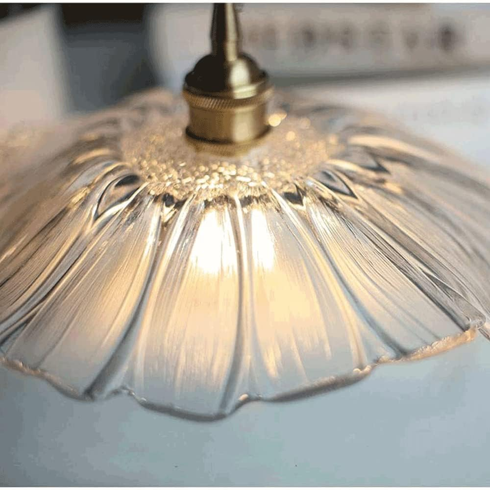 Retro Glass Fluted Shade Pendant Light 1-Light