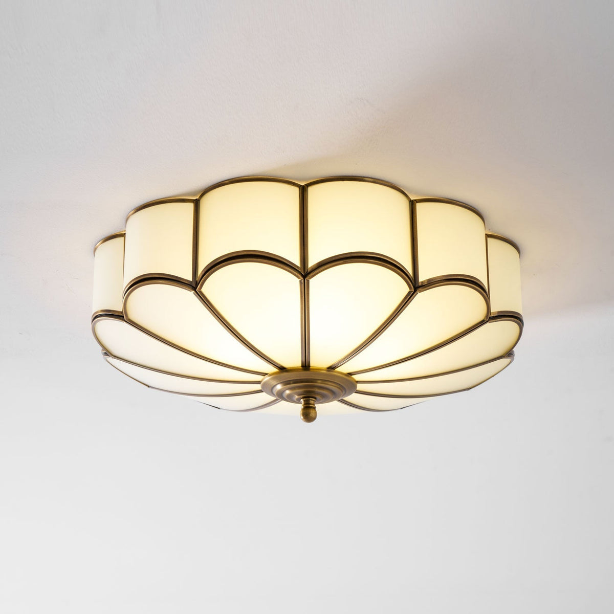 Contemporary Copper Petal Shade Ceiling Light 1-Light