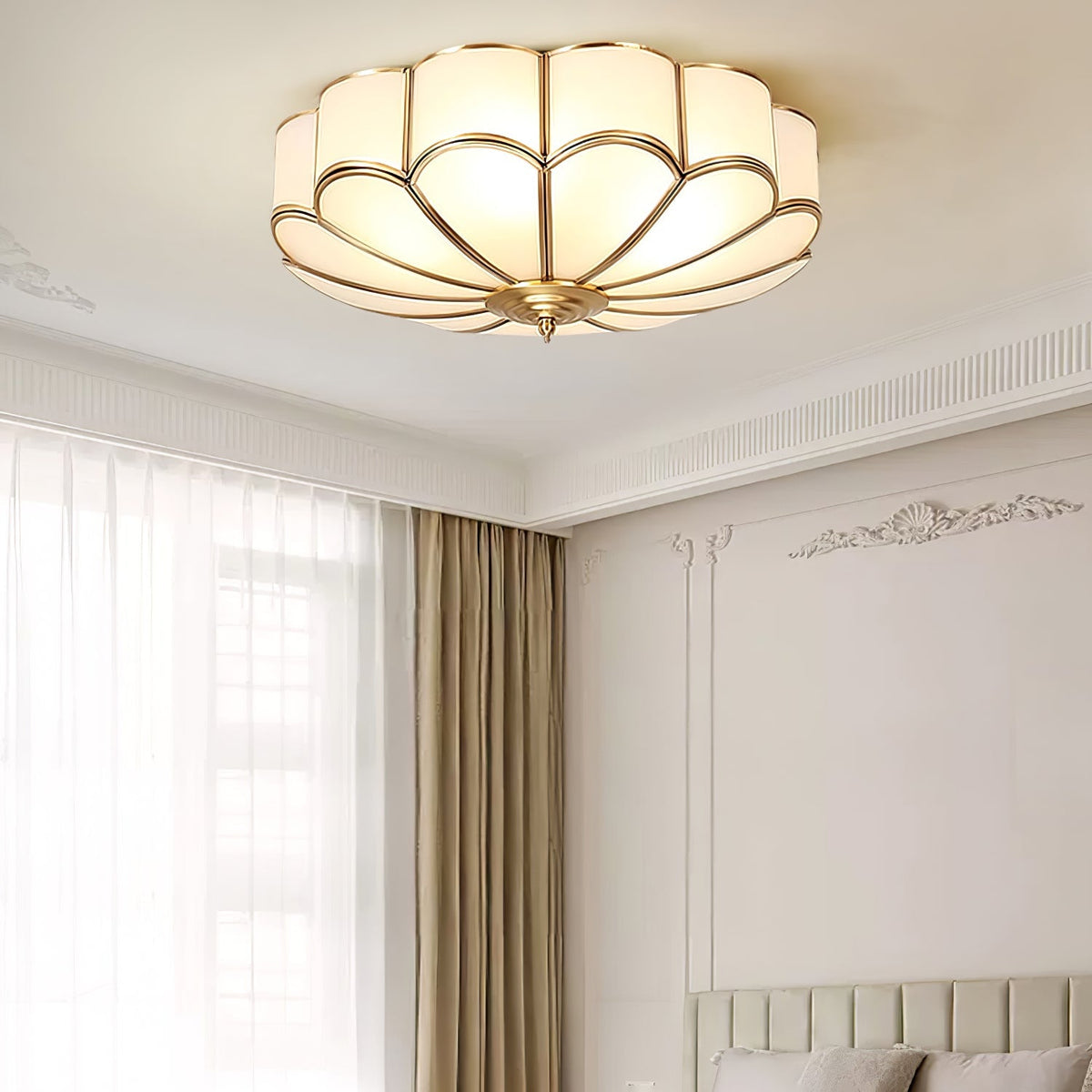 Contemporary Copper Petal Shade Ceiling Light 1-Light