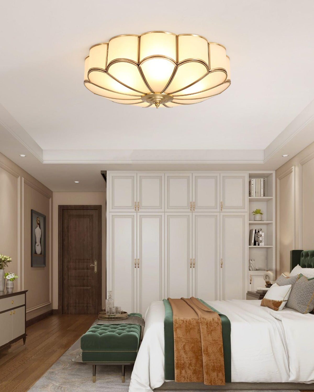 Contemporary Copper Petal Shade Ceiling Light 1-Light