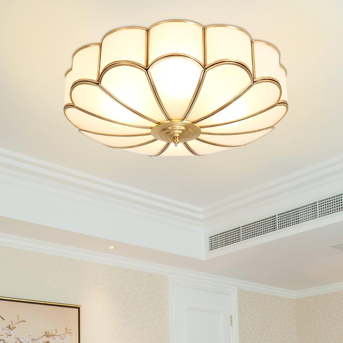 Contemporary Copper Petal Shade Ceiling Light 1-Light
