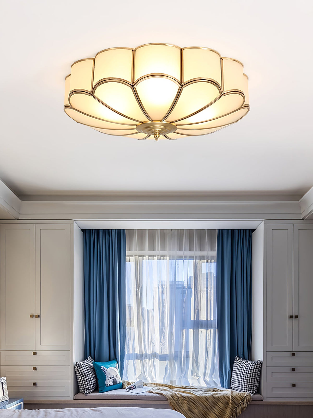 Contemporary Copper Petal Shade Ceiling Light 1-Light
