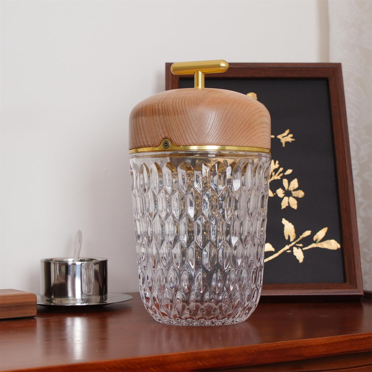Contemporary Crystal Top Handle Table Lamp 1-Light
