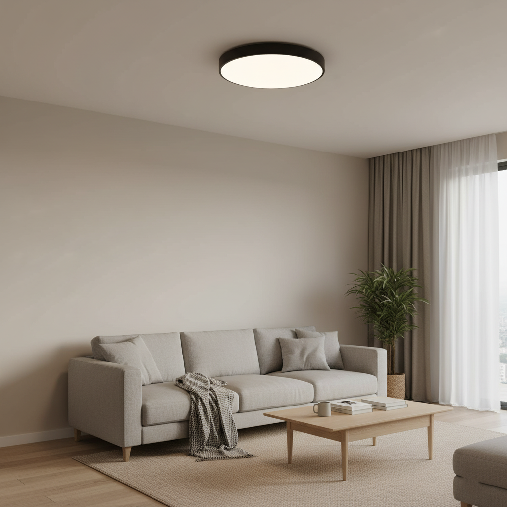 Contemporary Iron Minimal Frame Ceiling Light 1-Light
