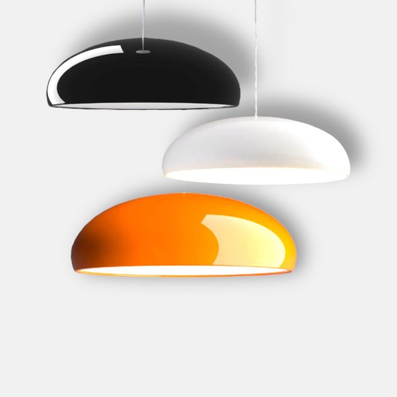 Italian Design Metal Wide Curved Pendant Light 1-Light