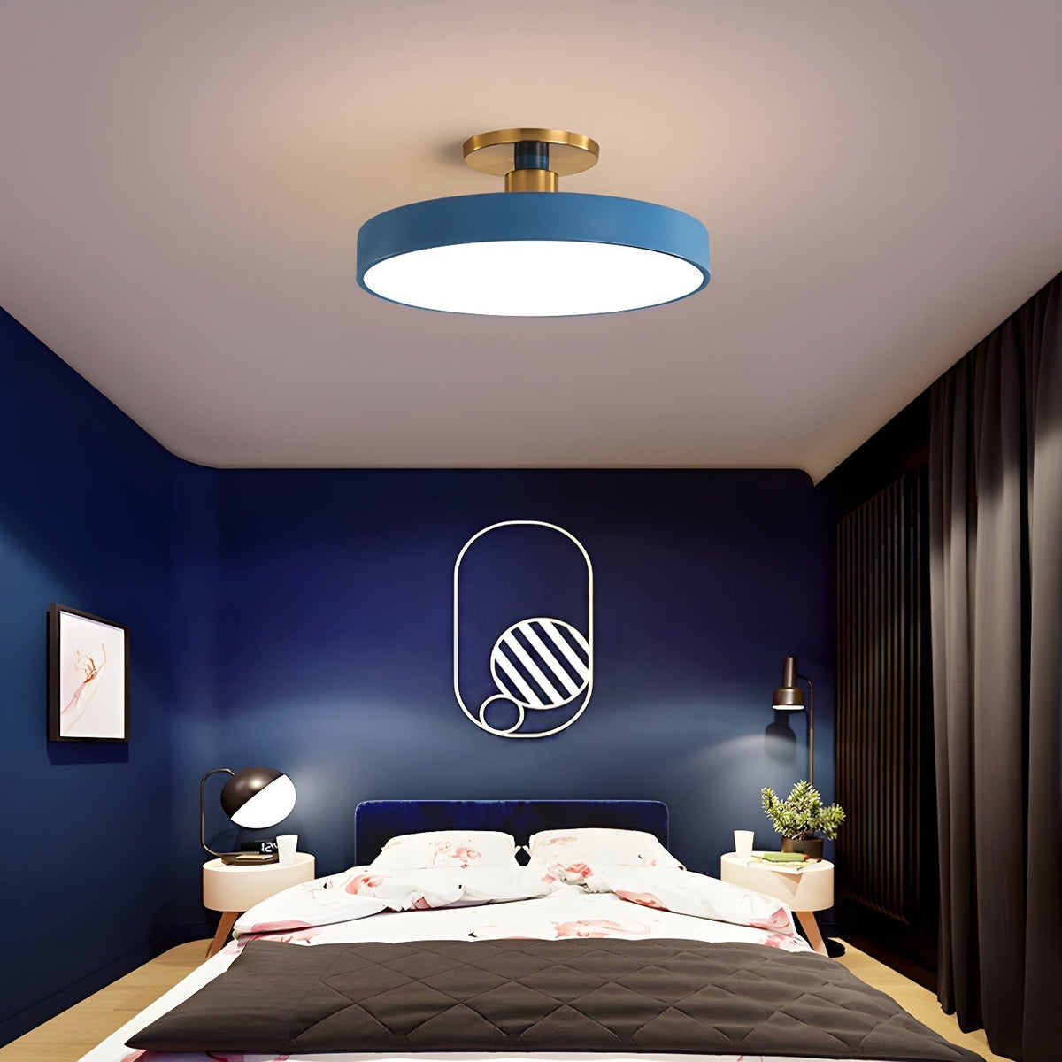 Contemporary Round LED Flush Mount Ceiling Light 1-Light