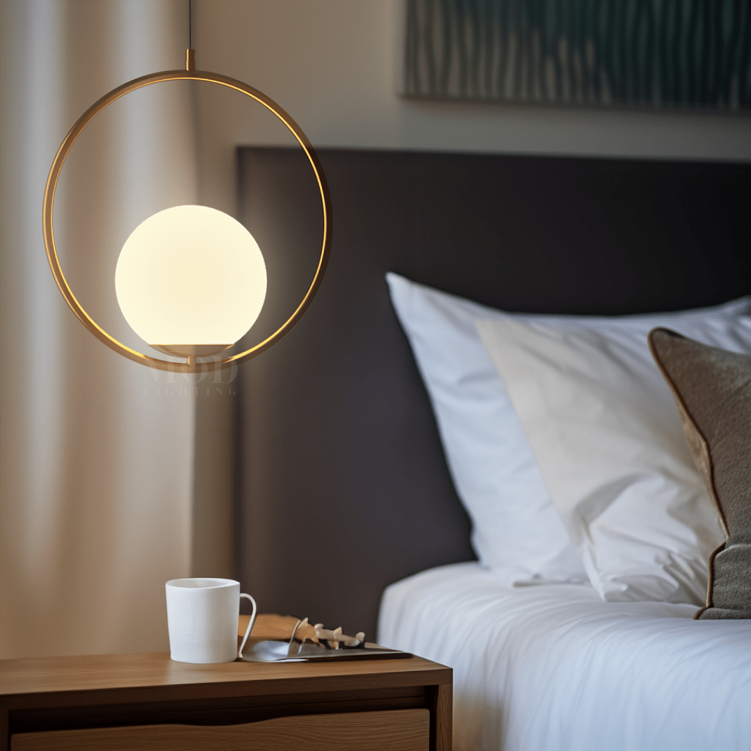 Contemporary Glass Minimal Frame Pendant Light 1-Light