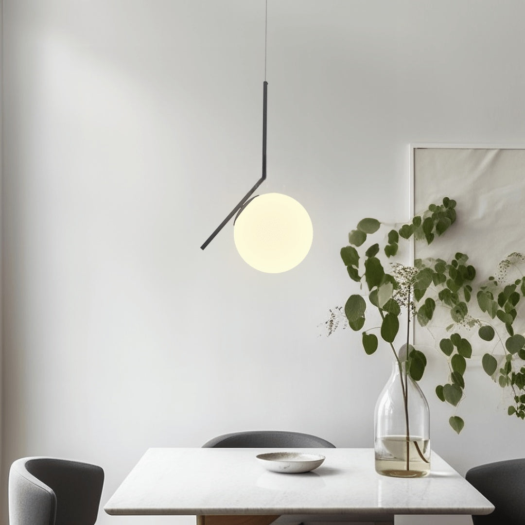 Contemporary Glass Minimal Frame Pendant Light 1-Light