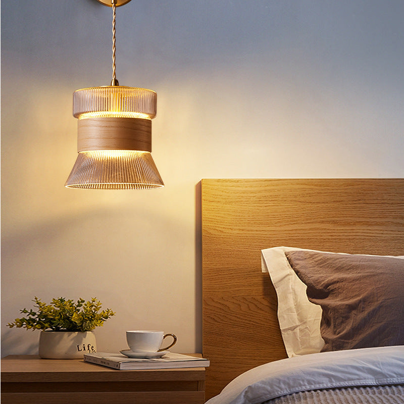 Japanese Glass Cone Wall Sconce Lamp 1-Light