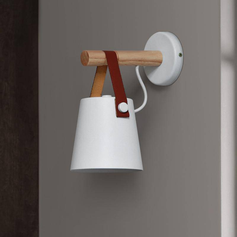 Contemporary Wood Strap Wall Light 1-Light