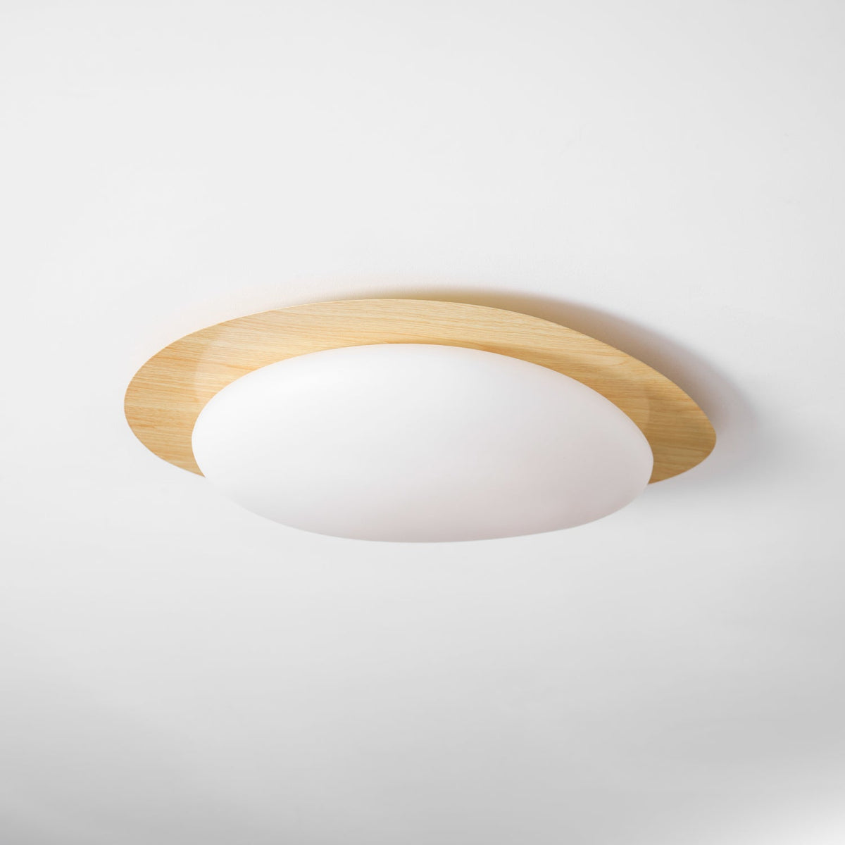 Contemporary Iron Wood-Trim Rim Ceiling Light 1-Light