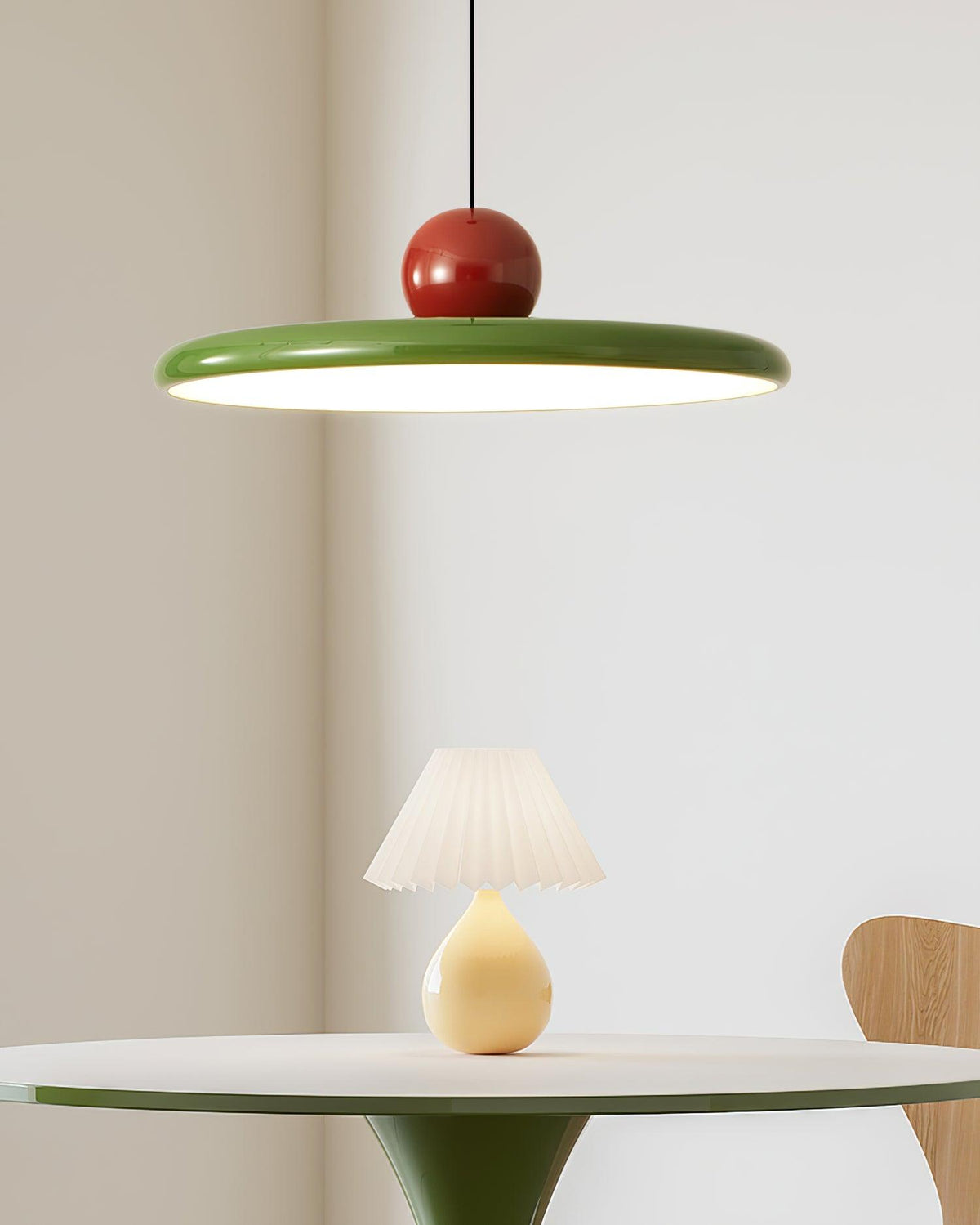 Modern Disc LED Plug-in Pendant Light 1-Light