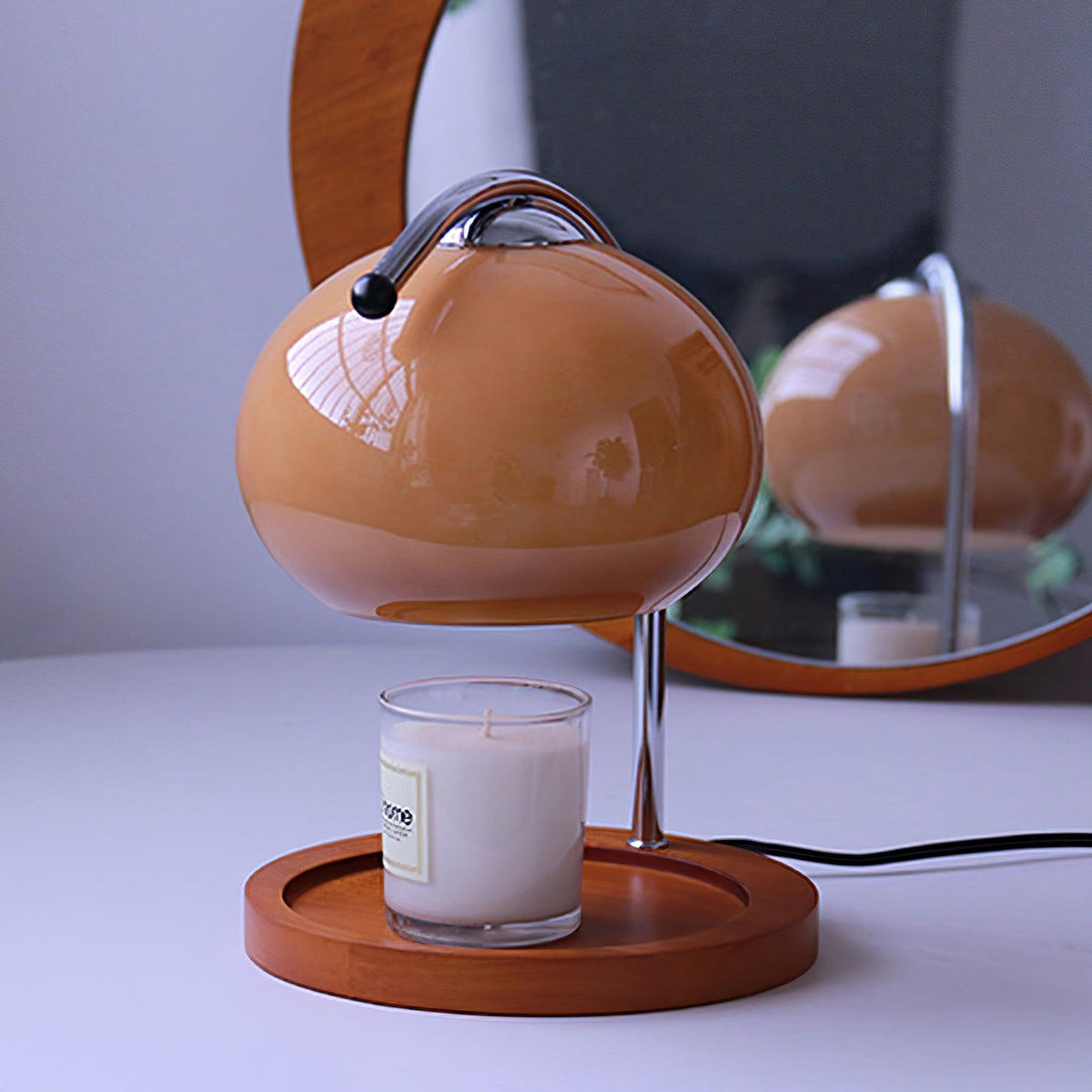 Contemporary Glass Dome Shade Table Lamp 1-Light