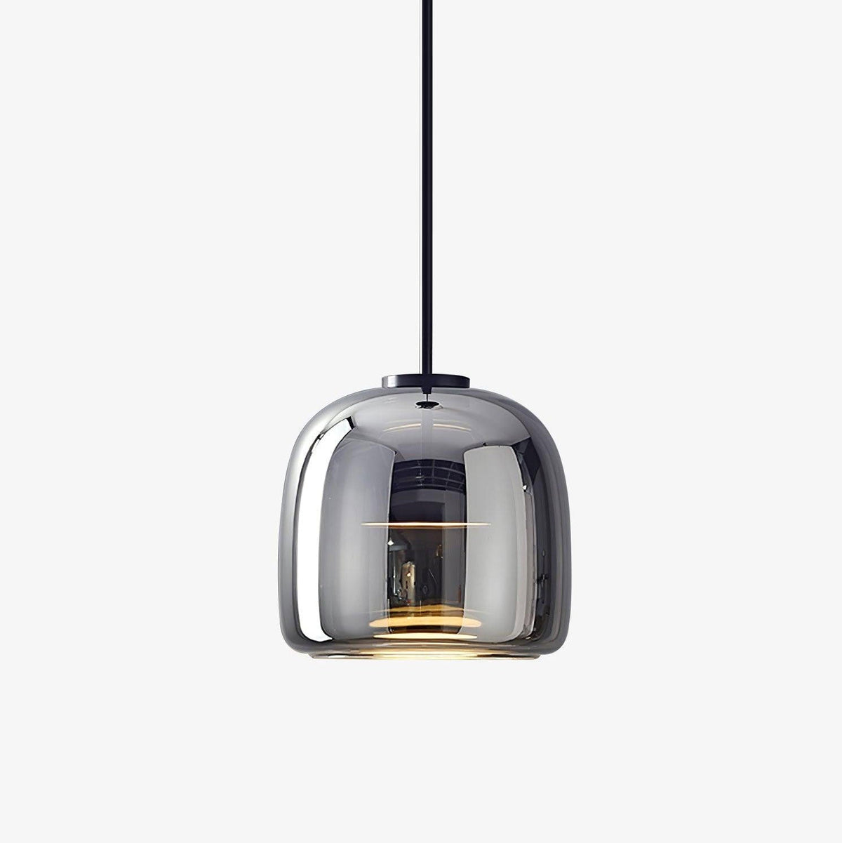 Contemporary Glass Black Cord Pendant Light 1-Light