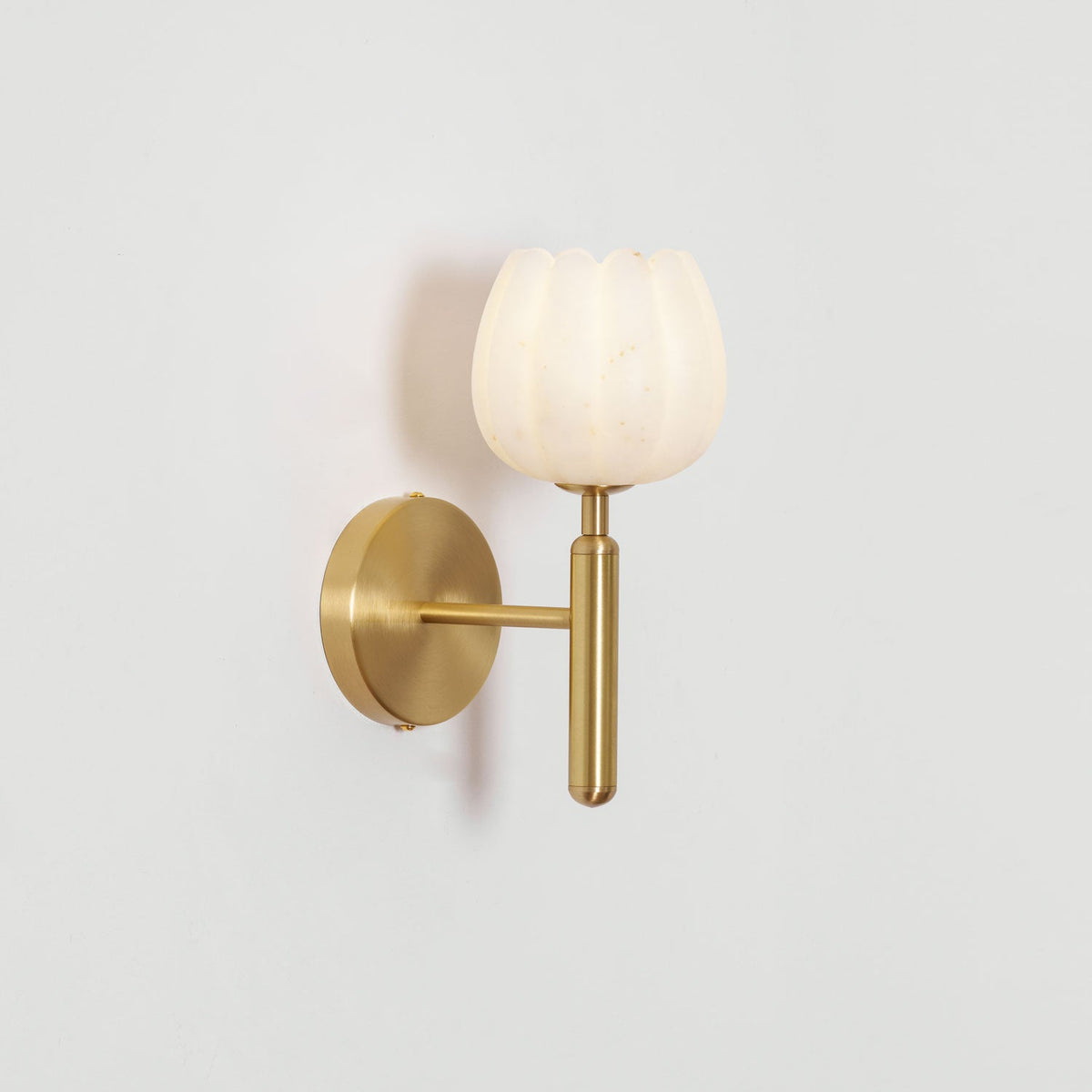 Contemporary Glass Round Backplate Wall Light 1-Light