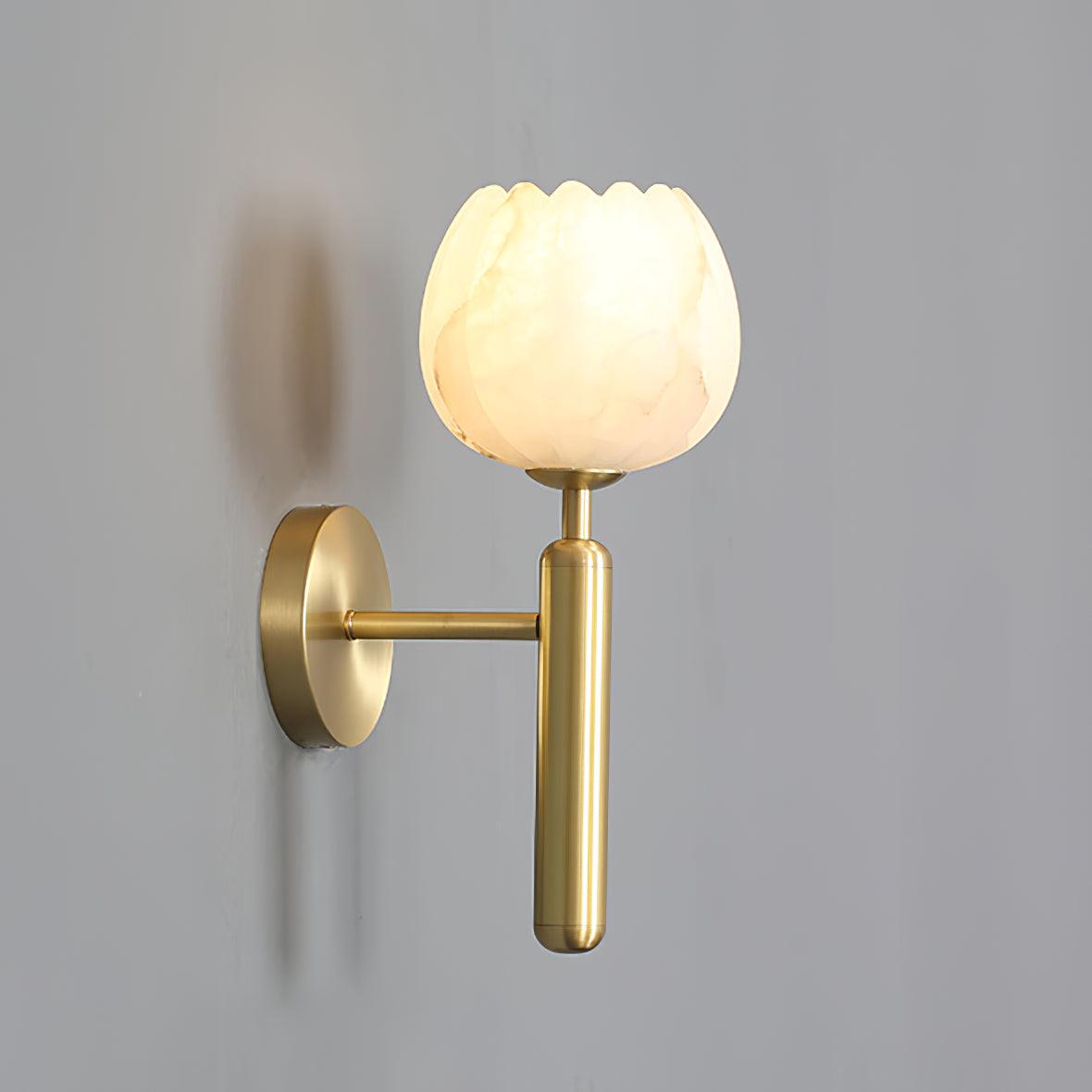 Contemporary Glass Round Backplate Wall Light 1-Light