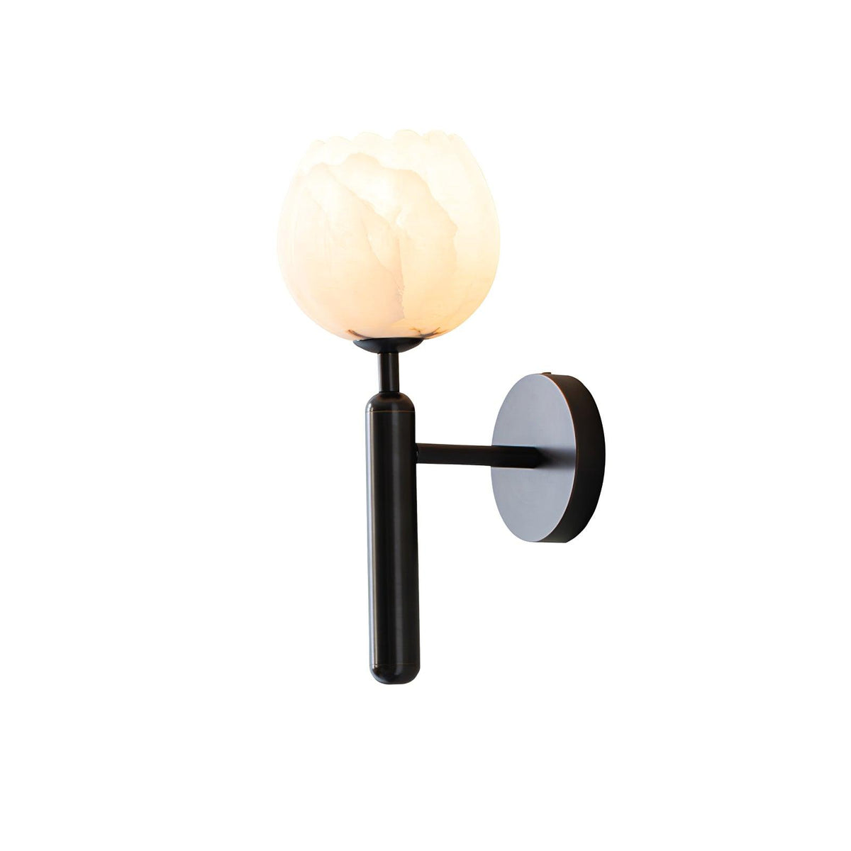 Contemporary Glass Round Backplate Wall Light 1-Light