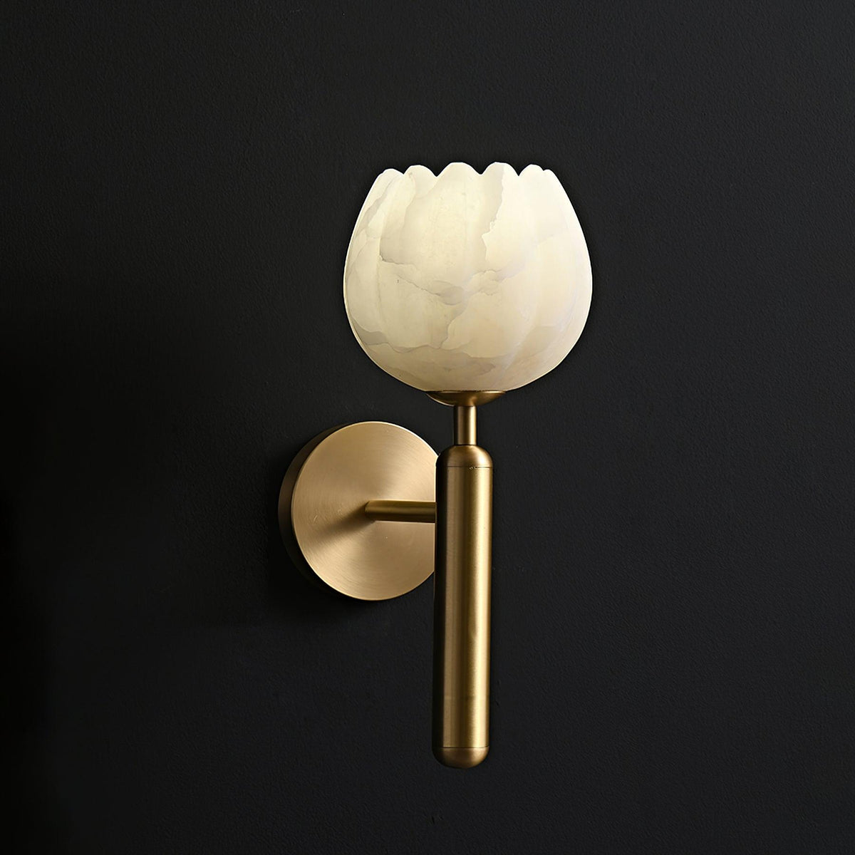 Contemporary Glass Round Backplate Wall Light 1-Light