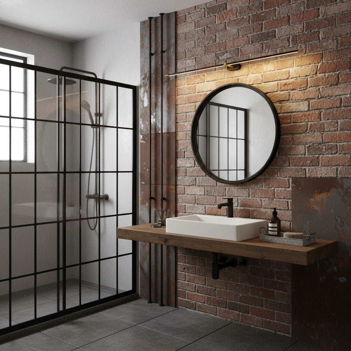 Minimalist Metal Linear Adjustable Wall Light 1-Light