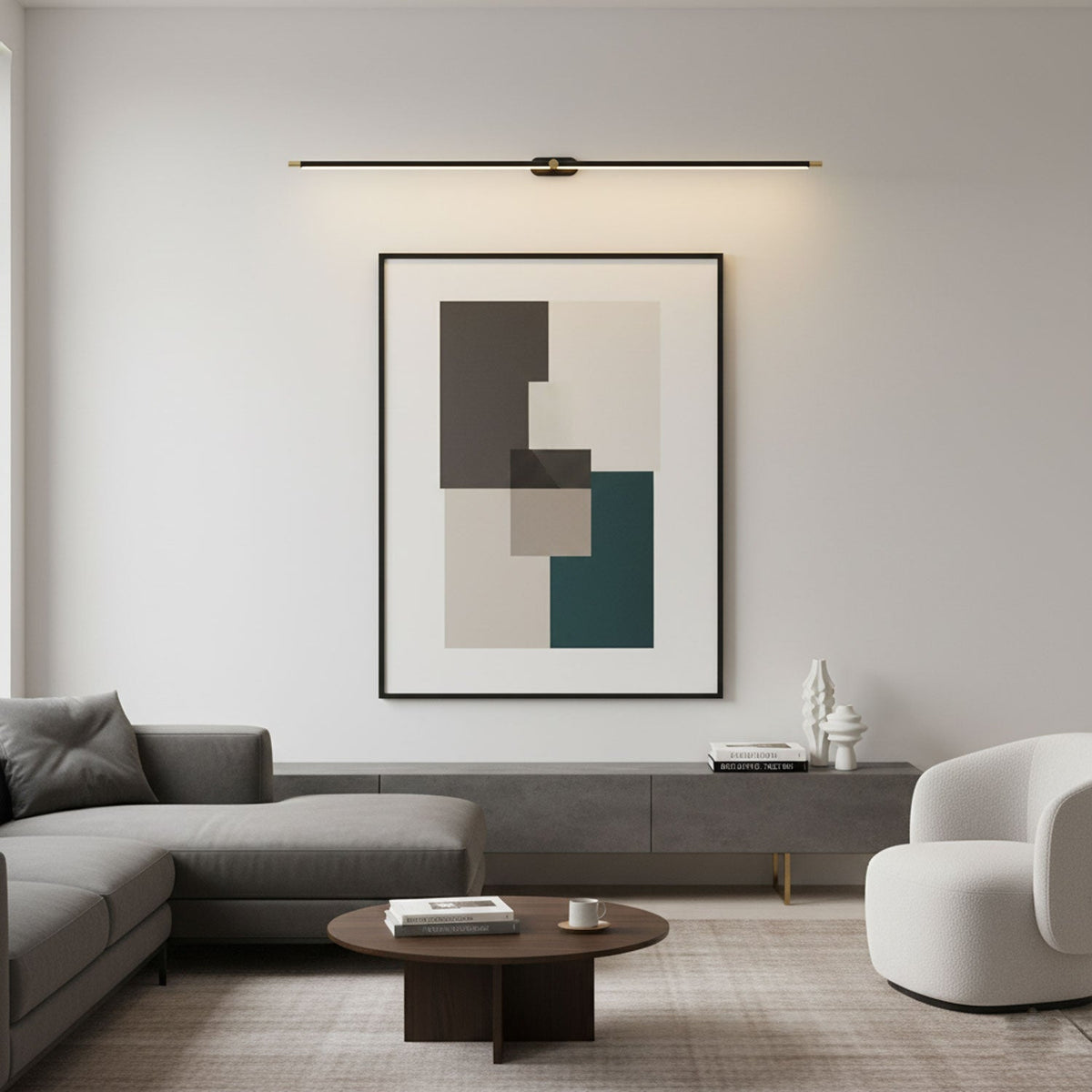 Minimalist Metal Linear Adjustable Wall Light 1-Light