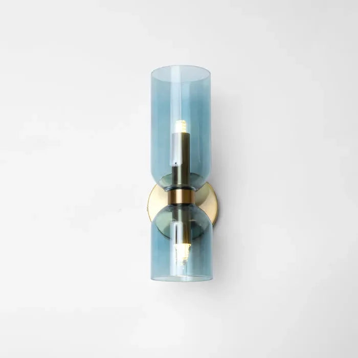 Modern Glass Cylinder LED Wall Light 2-Light