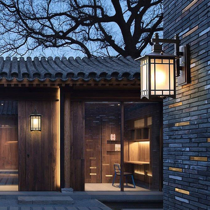 Modern Pavilion 1-Light LED Solar Wall Sconce Lamp
